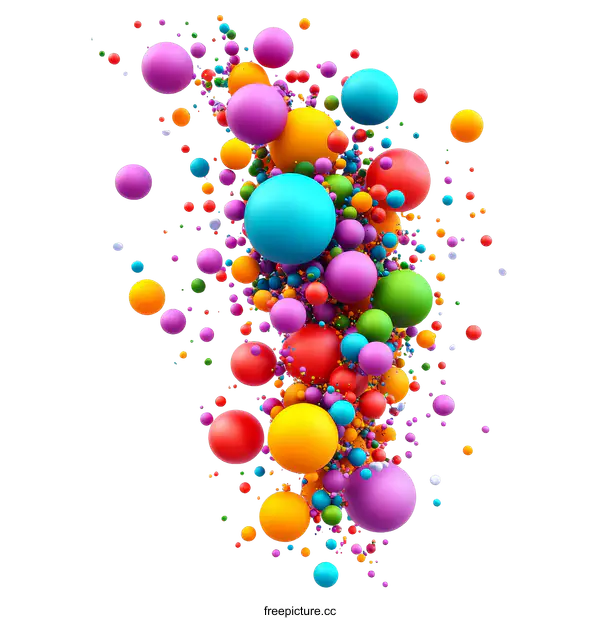 [Transparent Background PNG]Colorful Abstract Sphere Composition