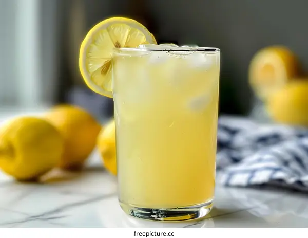 Refreshing Summer Lemon Drink with Ice