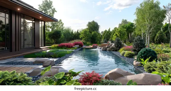 Luxury Modern Home with Pool and Landscaping