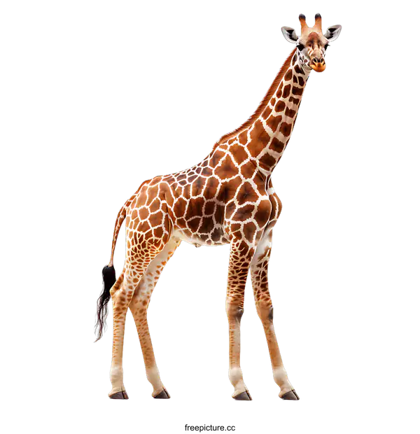 [Transparent Background PNG]Giraffe Portrait against a White Background