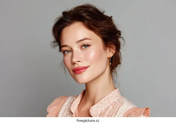 Close-up Portrait of a Woman with Beautiful Skin