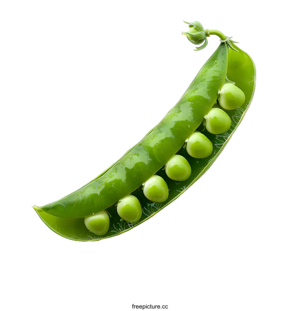 [Transparent Background PNG]Fresh Green Peas in a Pod on White Background