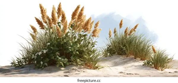 Beautiful Beach Grass on Sandy Dunes