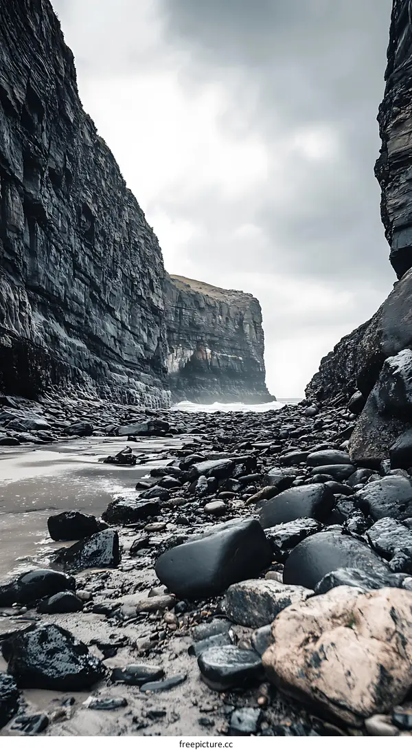 Dramatic Cliffs and Rocky Beach in Ireland