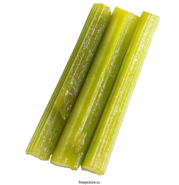 [Transparent Background PNG]Fresh Celery Stalks Close-up