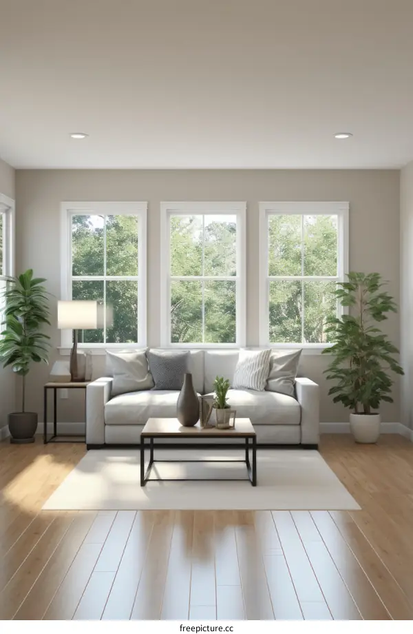 A bright and airy living room with a large windows