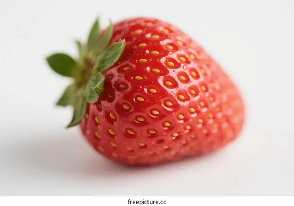 Fresh Red Strawberry with Green Leafy Top