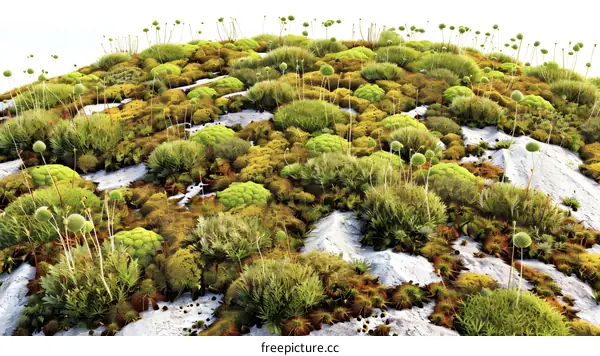 Green Moss Covered Rock Texture Background