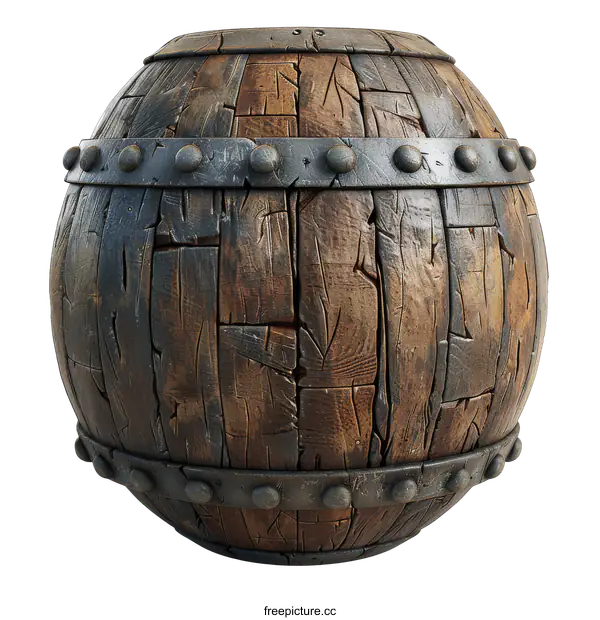 [Transparent Background PNG]Wooden barrel texture