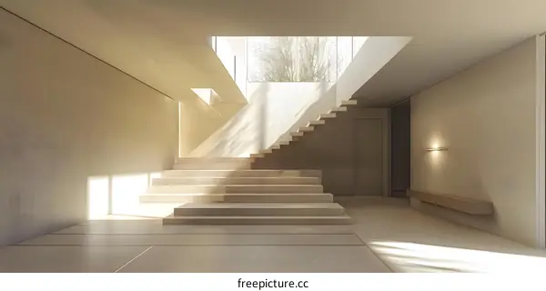 Modern Minimalist Staircase Design with Natural Light