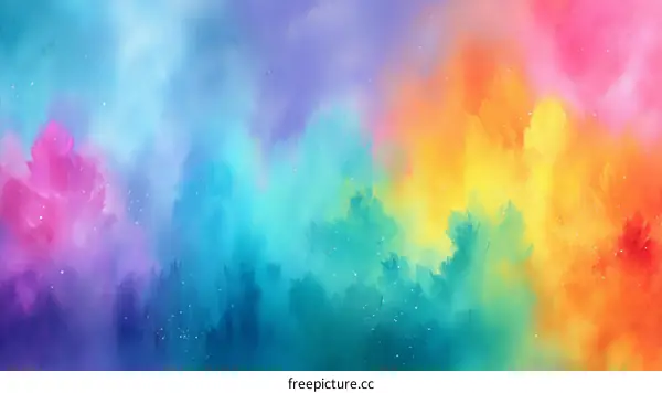 Abstract Colorful Watercolor Painting