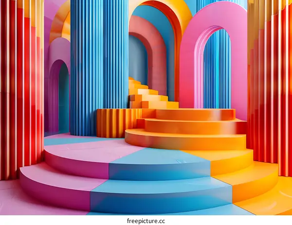 Creative Geometric Staircase Design