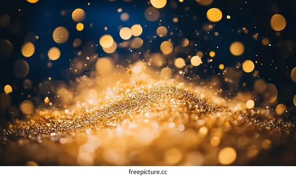 Golden Glitter Sparkle Background with Bokeh