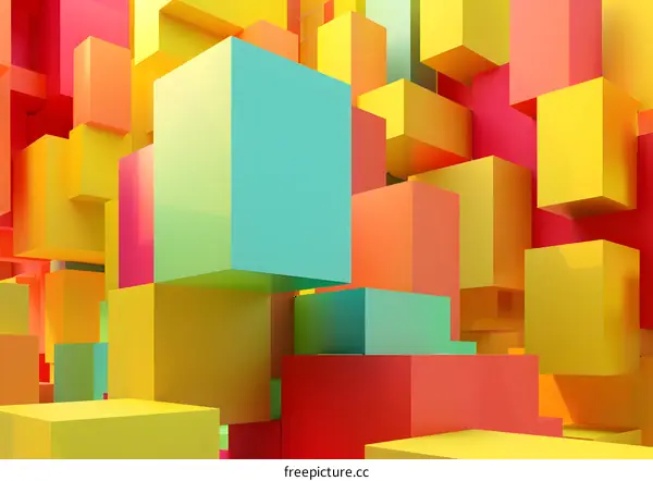 Abstract Background With Colorful Cubes