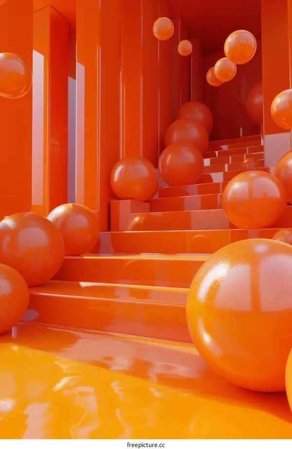 Orange Geometric Space Stairsteps