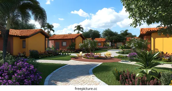 Tropical Resort Style Cottage Homes in a Lush Garden