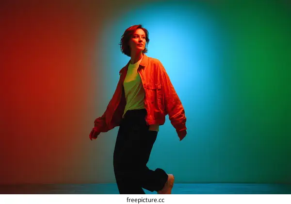 Stylish Woman in Vibrant Colors