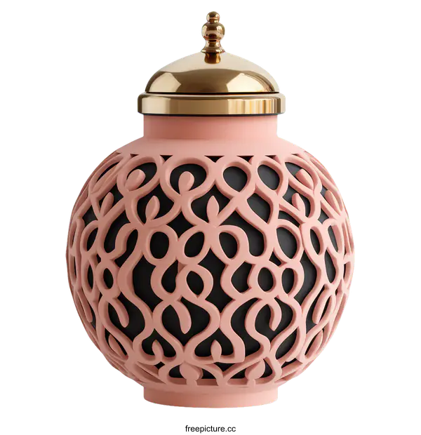 [Transparent Background PNG]Ornate Decorative Vase with Lid