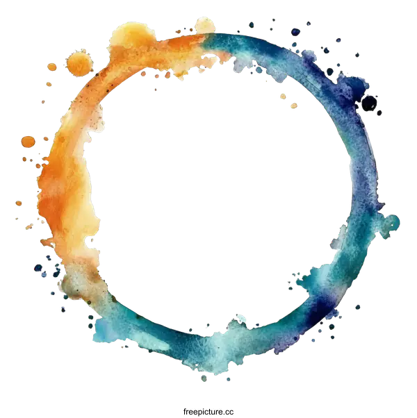 [Transparent Background PNG]Abstract Watercolor Circle Frame Design