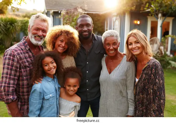 Multi-Generational Family Portrait in Garden