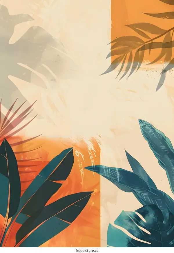 Tropical Leaves Abstract Background Design