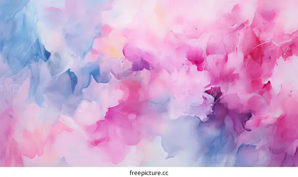 Colorful watercolor painting with a flower-like pattern