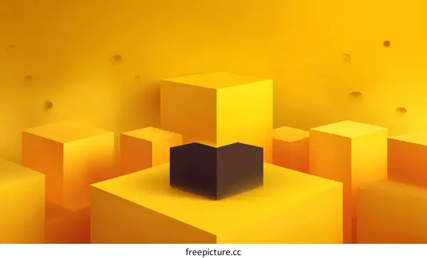 Yellow Geometric Abstract Display