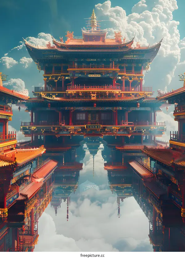 Ancient Chinese Architecture in the Clouds