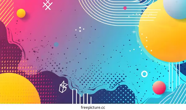 Abstract Geometric Background With Colorful Shapes And Dots