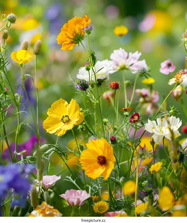 Colorful Wildflowers in a Meadow
