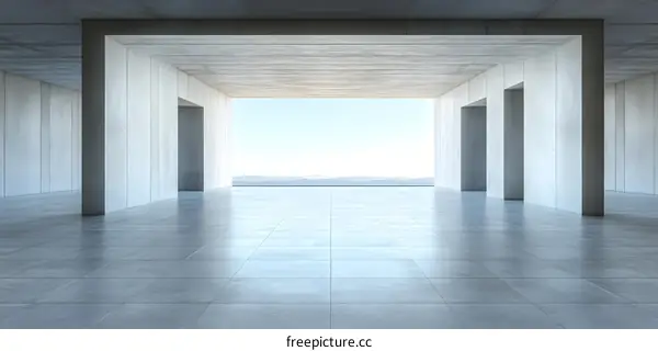 Minimalist Concrete Building with Open View