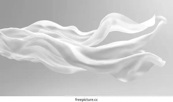 Elegant White Fabric Flowing Gracefully