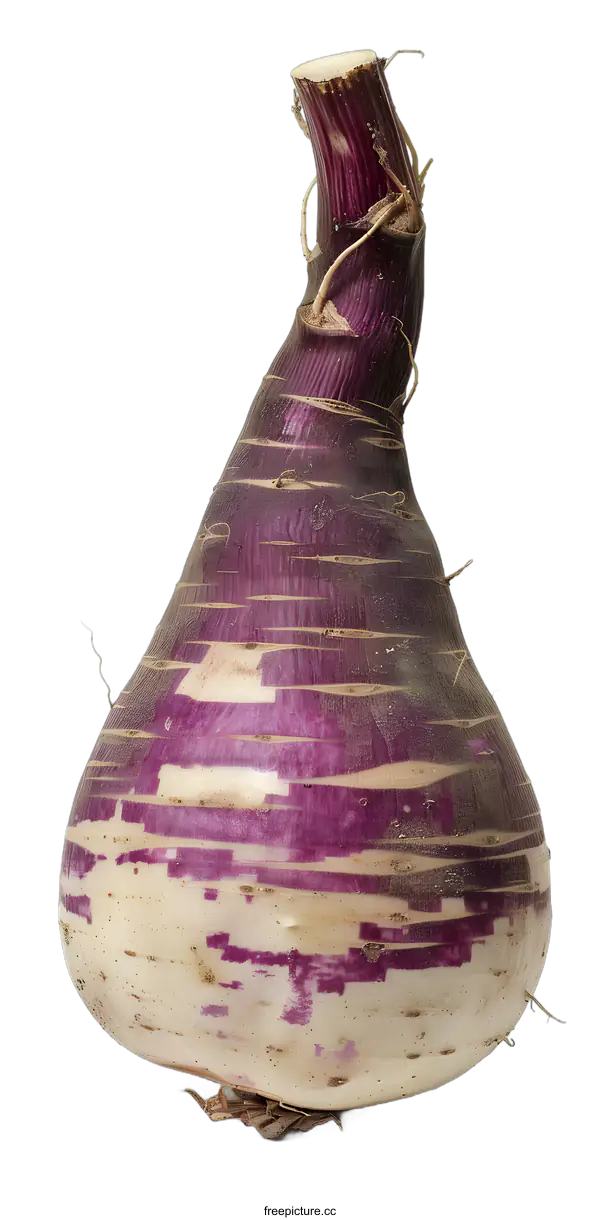 [Transparent Background PNG]Fresh Purple Top Turnip Isolated on White Background