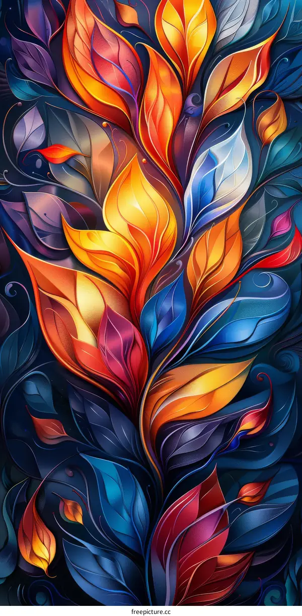 Colorful Leaves and Flowers