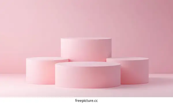 Pink Cylindrical Stages for Display