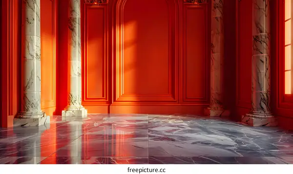 Red and White Interior