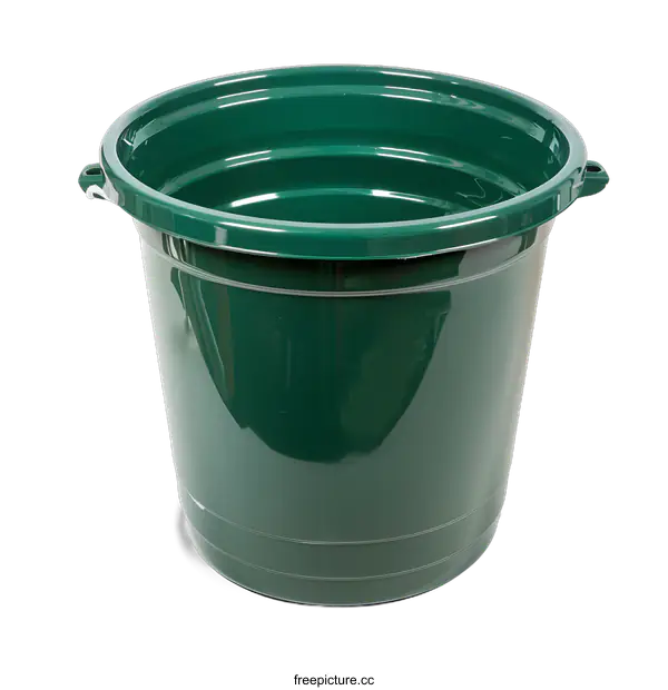 [Transparent Background PNG]Green Plastic Bucket with Handles