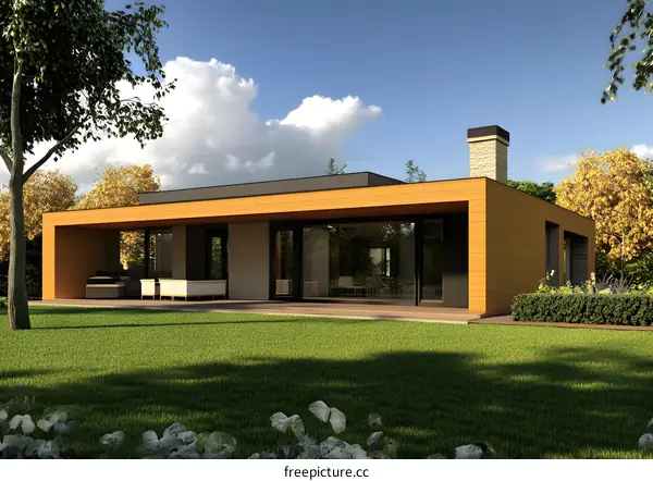 Modern Minimalist House Exterior Design with Wooden Facade