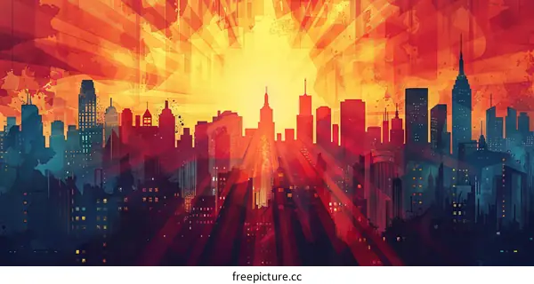 New York City Skyline Illustration