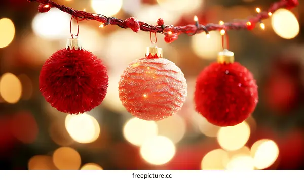 Christmas Ornaments in Bokeh Background