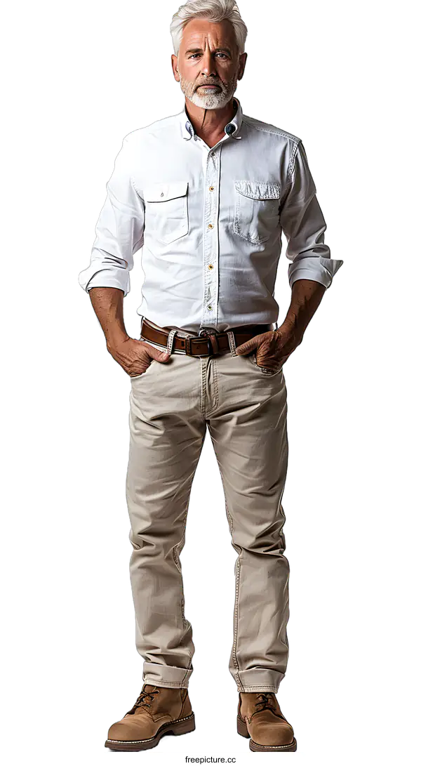 [Transparent Background PNG]Portrait of a handsome mature man