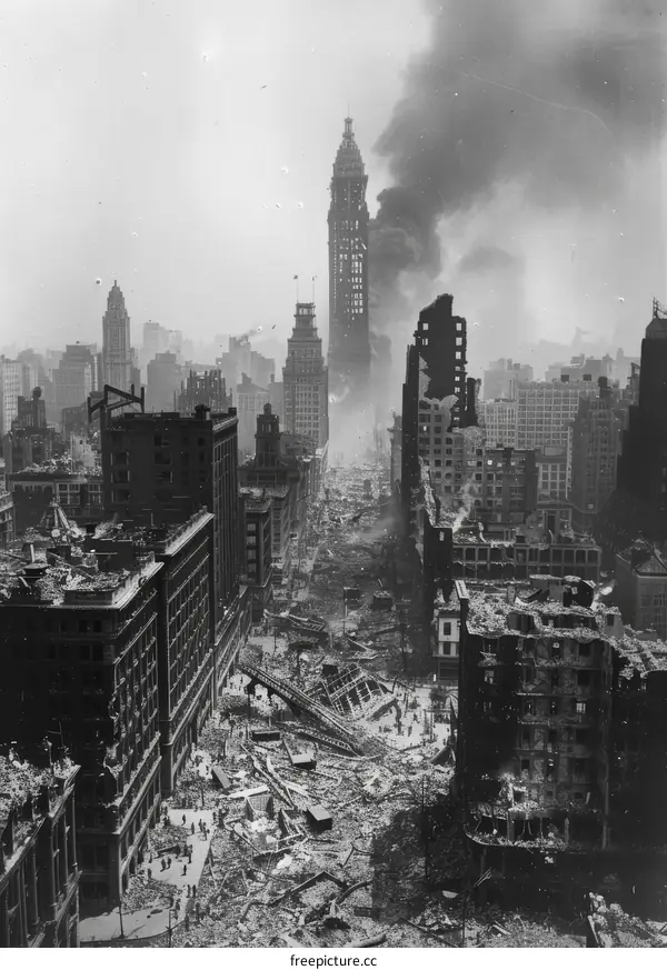 Ruins of Warsaw, Poland, after the Warsaw Uprising of 1944