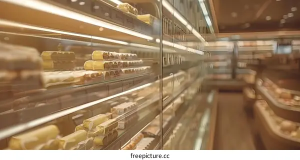 Glass Display Case Filled With Wrapped Baked Goods