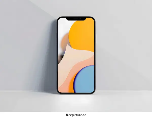 Abstract Phone Screen with Colorful Shapes