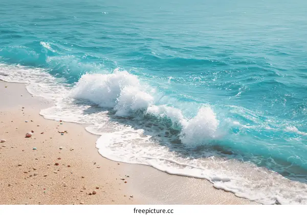 Azure Beach Waves with Soft Sand