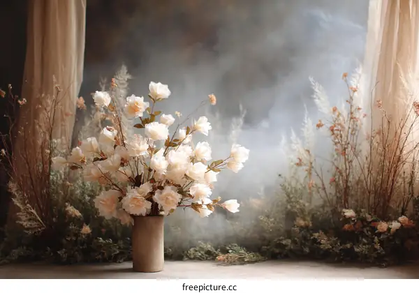 Beautiful Bouquet of Pastel Flowers in a Vase