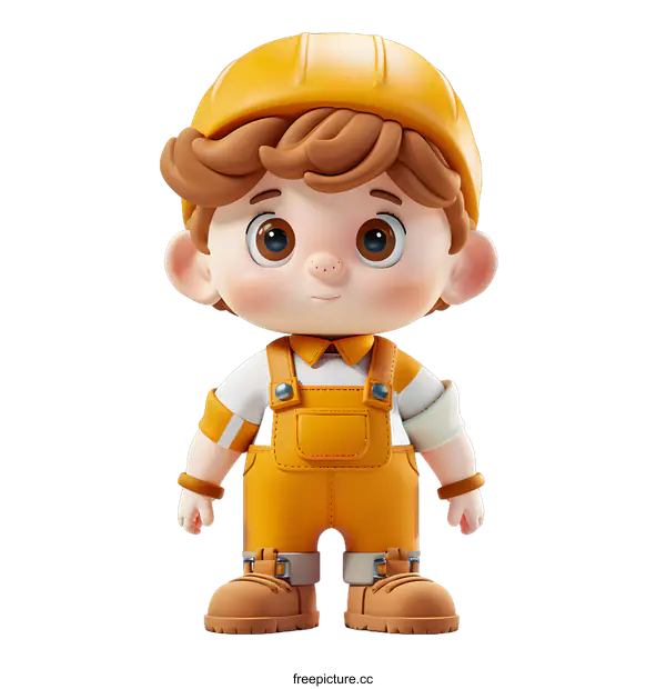 [Transparent Background PNG]Cute Cartoon Construction Worker