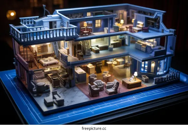 A 3D rendering of the inside of a house
