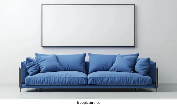 Modern Living Room with Blank Canvas