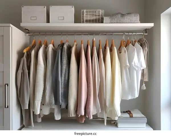 Organized Closet with Knitwear and T-shirts
